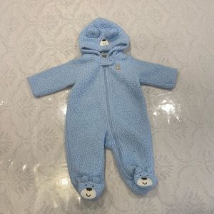 Carter's Blue Fleece Bunting 3 Month Snowsuit Coat